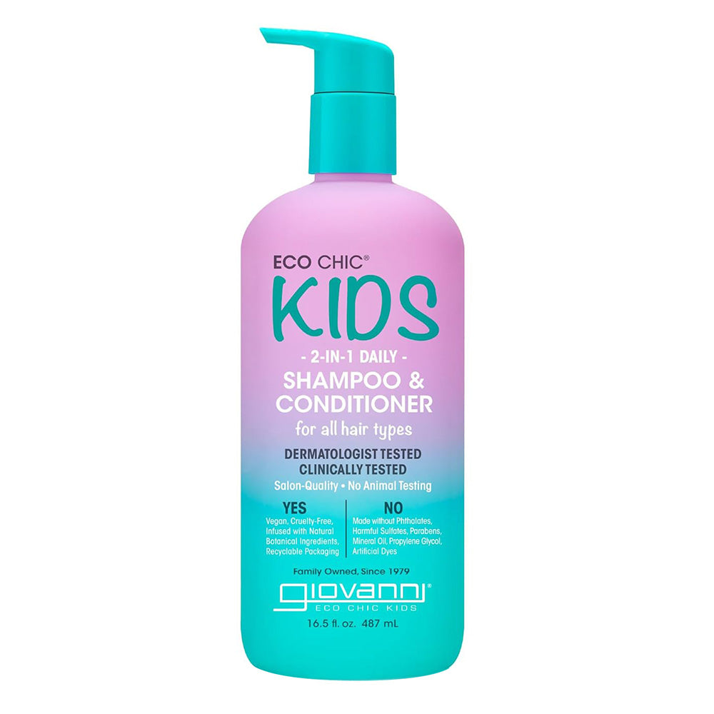 Giovanni Eco Chic Kids 2 in 1 Shampoo and Conditioner for All Hair Types 16.5Oz (487ml)